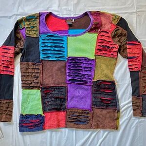 Boho colorful long sleeve top